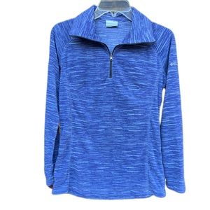COLUMBIA ~ Women's Blue 1/4 Zip Long Sleeve Pullover Top.   SMALL